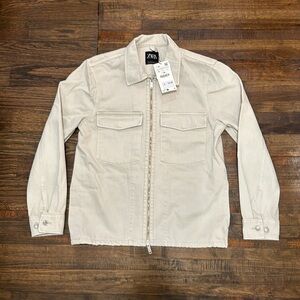 NWT Zara Regular fit denim jacket. Beige. Size L
